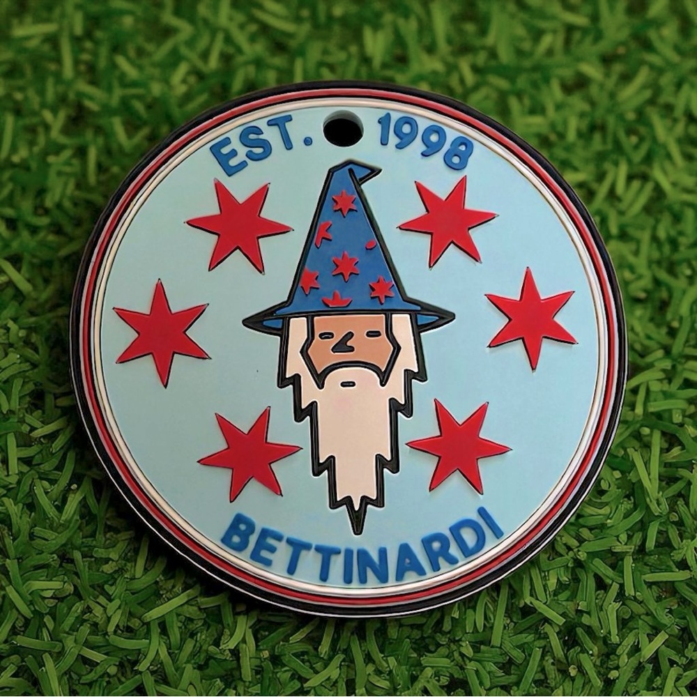 Bettinardi Limited Edition Blue & Red Wizard Bag Tag With 1998 & Bettinardi Text